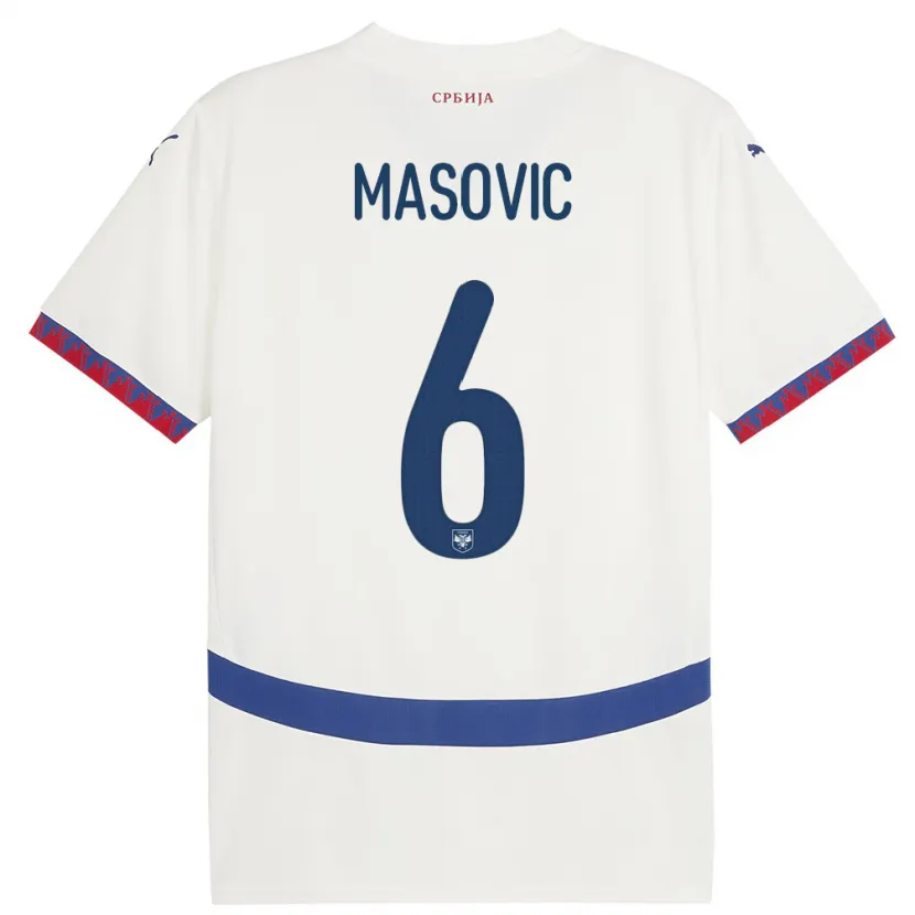 Danxen Herren Serbien Erhan Masovic #6 Weiß Auswärtstrikot Trikot 24-26 T-Shirt Schweiz