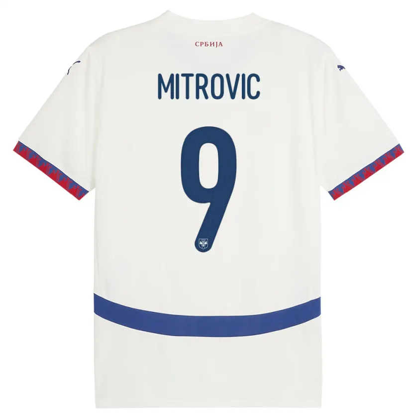 Danxen Herren Serbien Aleksandar Mitrovic #9 Weiß Auswärtstrikot Trikot 24-26 T-Shirt Schweiz