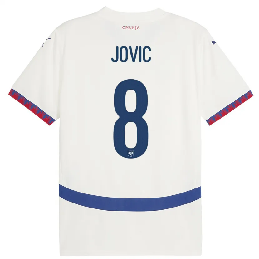 Danxen Herren Serbien Luka Jovic #8 Weiß Auswärtstrikot Trikot 24-26 T-Shirt Schweiz