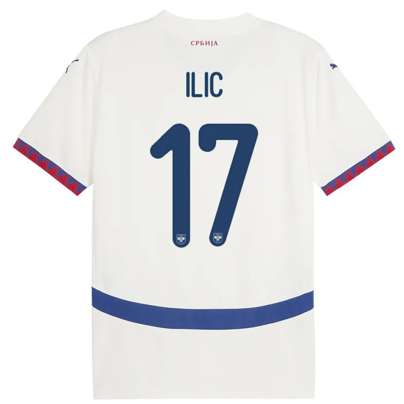 Danxen Herren Serbien Ivan Ilic #17 Weiß Auswärtstrikot Trikot 24-26 T-Shirt Schweiz
