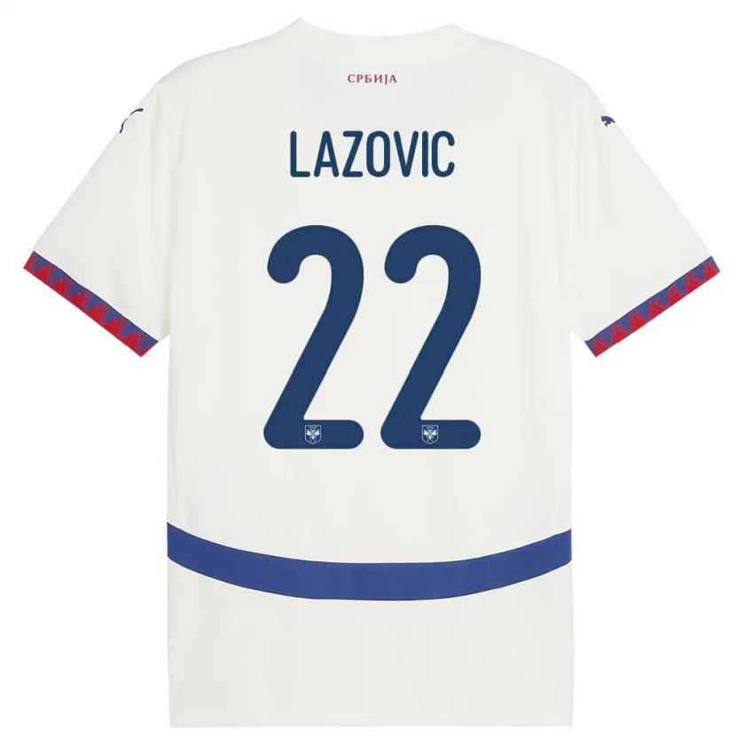 Danxen Herren Serbien Darko Lazovic #22 Weiß Auswärtstrikot Trikot 24-26 T-Shirt Schweiz