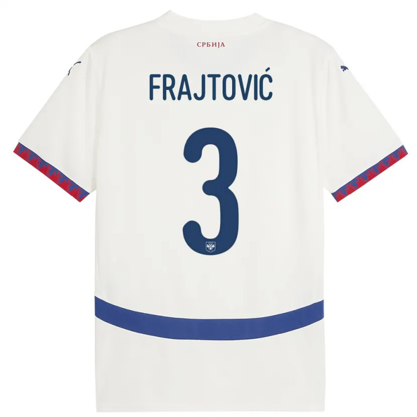 Danxen Herren Serbien Andela Frajtovic #3 Weiß Auswärtstrikot Trikot 24-26 T-Shirt Schweiz