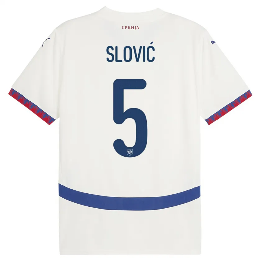 Danxen Herren Serbien Violeta Slovic #5 Weiß Auswärtstrikot Trikot 24-26 T-Shirt Schweiz