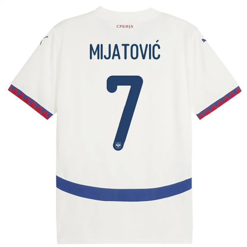 Danxen Herren Serbien Milica Mijatovic #7 Weiß Auswärtstrikot Trikot 24-26 T-Shirt Schweiz