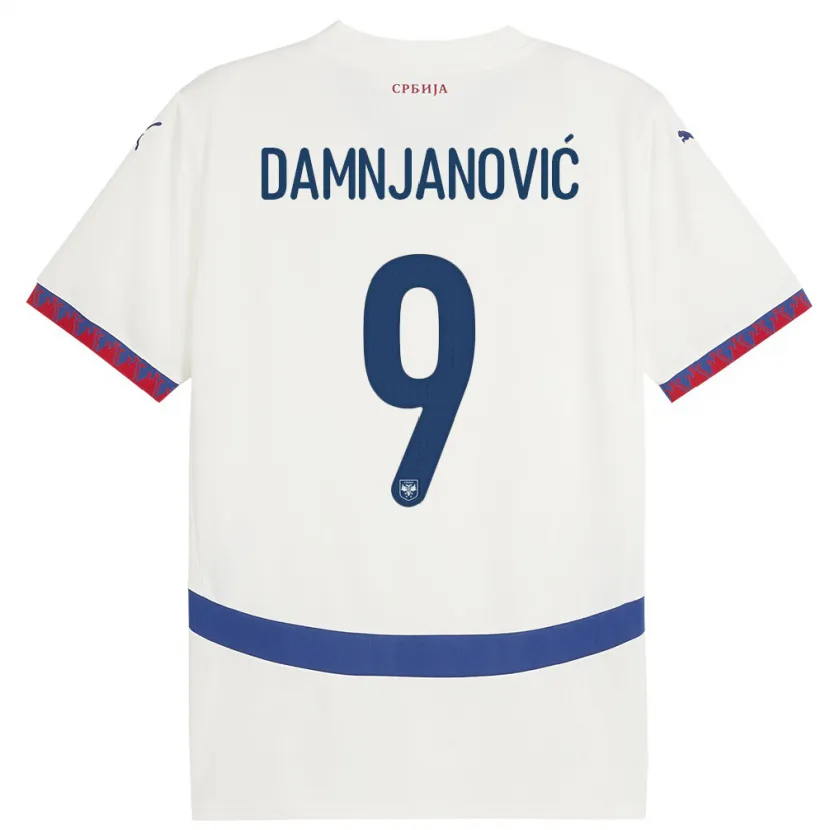 Danxen Herren Serbien Jovana Damnjanovic #9 Weiß Auswärtstrikot Trikot 24-26 T-Shirt Schweiz