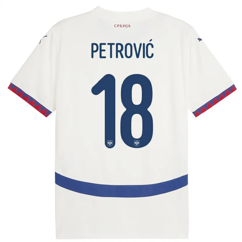 Danxen Herren Serbien Emilija Petrovic #18 Weiß Auswärtstrikot Trikot 24-26 T-Shirt Schweiz
