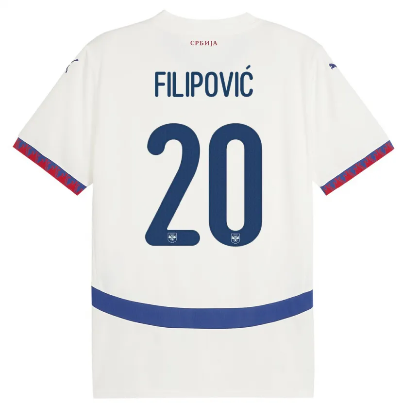 Danxen Herren Serbien Tijana Filipovic #20 Weiß Auswärtstrikot Trikot 24-26 T-Shirt Schweiz