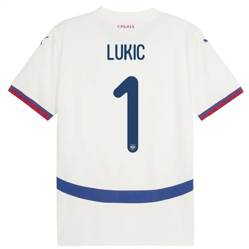 Danxen Herren Serbien Ognjen Lukic #1 Weiß Auswärtstrikot Trikot 24-26 T-Shirt Schweiz