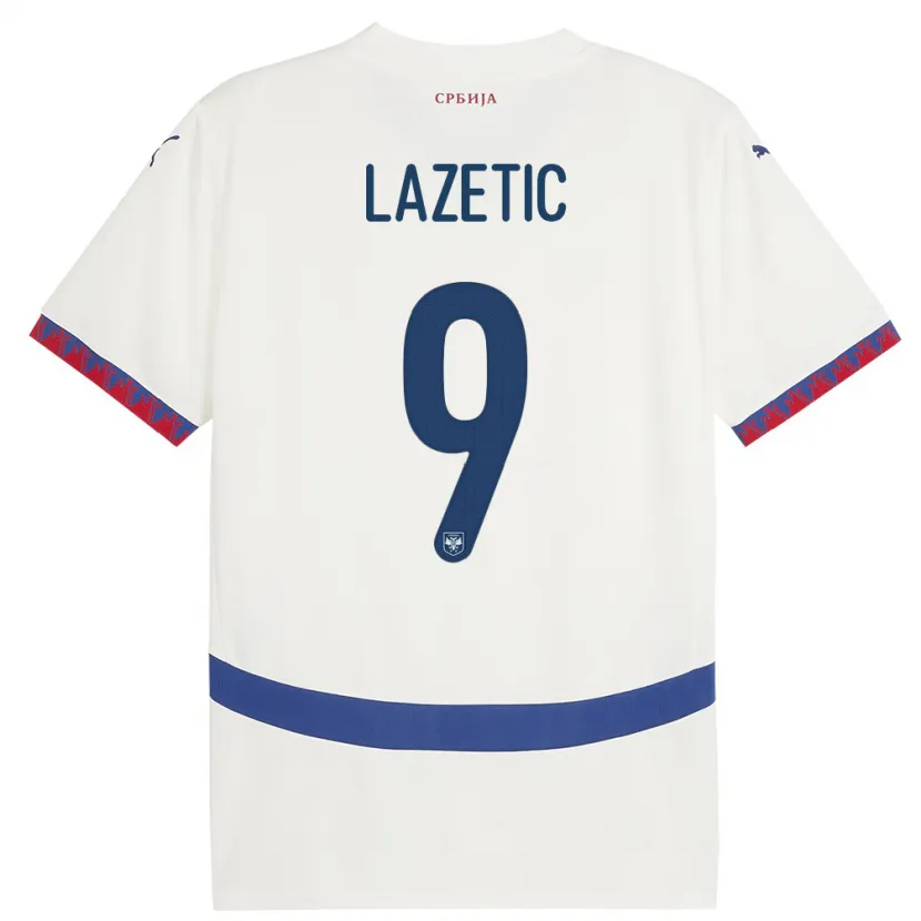 Danxen Herren Serbien Marko Lazetic #9 Weiß Auswärtstrikot Trikot 24-26 T-Shirt Schweiz