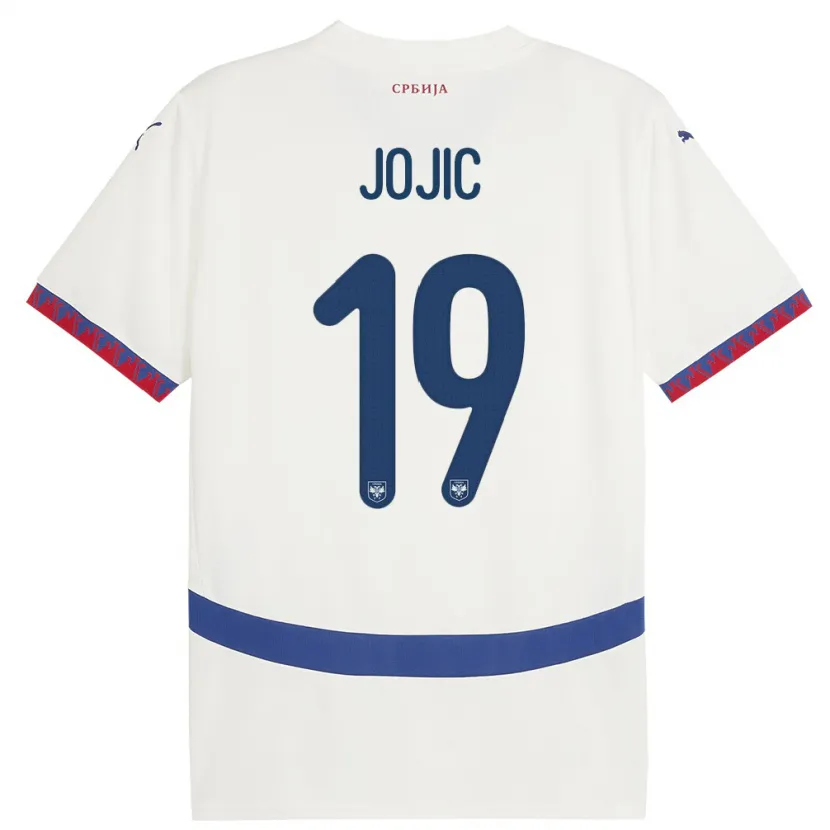 Danxen Herren Serbien Nikola Jojic #19 Weiß Auswärtstrikot Trikot 24-26 T-Shirt Schweiz