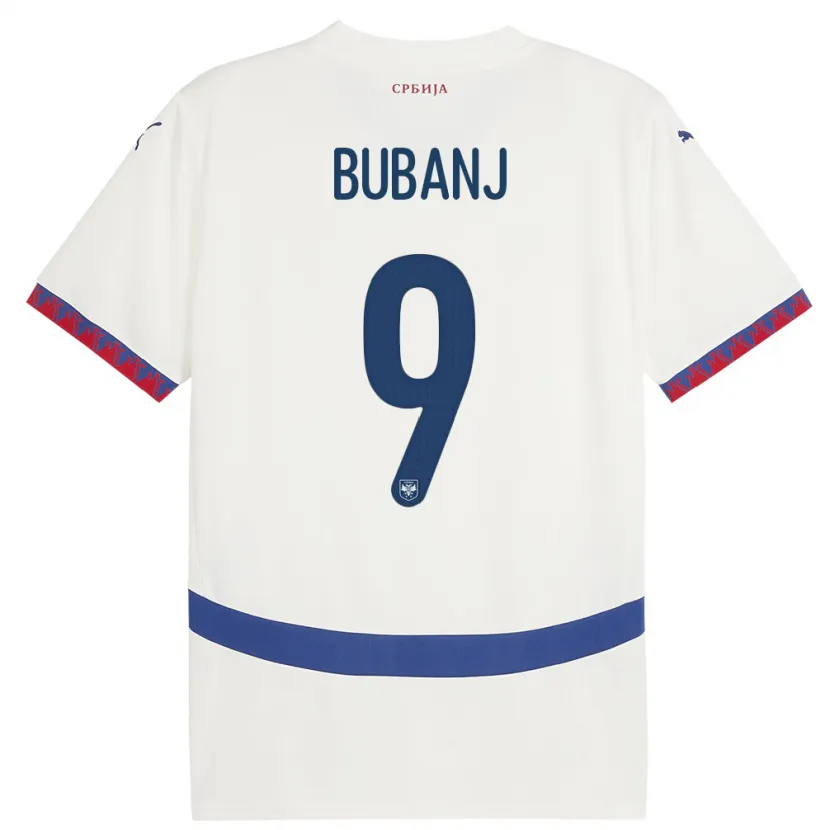 Danxen Herren Serbien Mateja Bubanj #9 Weiß Auswärtstrikot Trikot 24-26 T-Shirt Schweiz