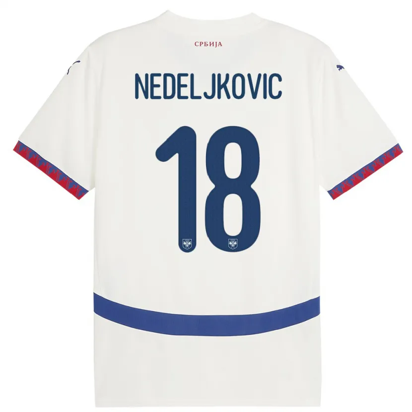 Danxen Herren Serbien Kosta Nedeljkovic #18 Weiß Auswärtstrikot Trikot 24-26 T-Shirt Schweiz