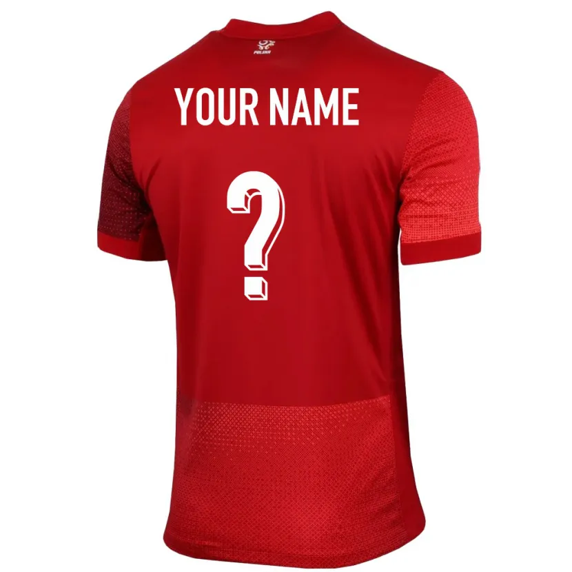 Danxen Herren Polen Ihren Namen #0 Rot Auswärtstrikot Trikot 24-26 T-Shirt Schweiz