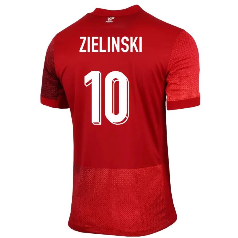 Danxen Herren Polen Piotr Zielinski #10 Rot Auswärtstrikot Trikot 24-26 T-Shirt Schweiz