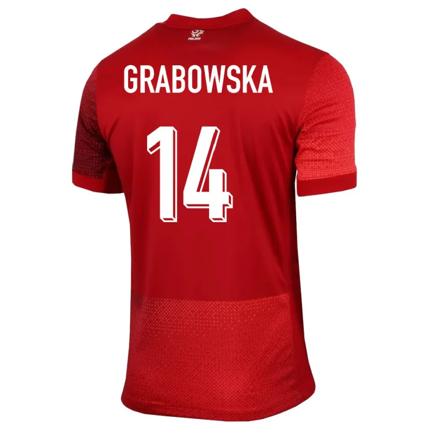 Danxen Herren Polen Dominika Grabowska #14 Rot Auswärtstrikot Trikot 24-26 T-Shirt Schweiz