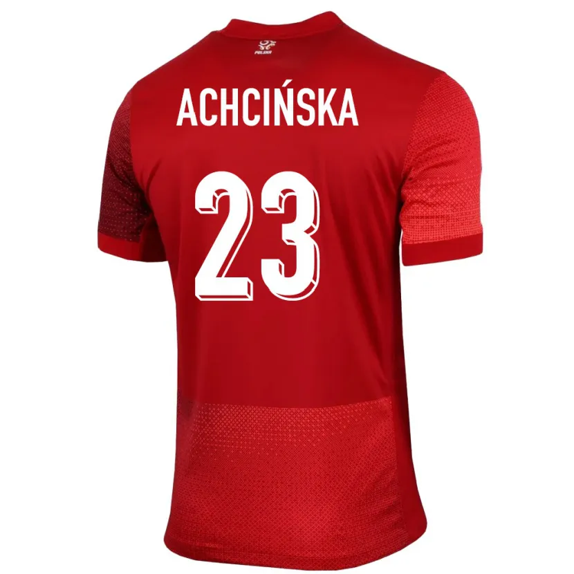Danxen Herren Polen Adriana Achcinska #23 Rot Auswärtstrikot Trikot 24-26 T-Shirt Schweiz