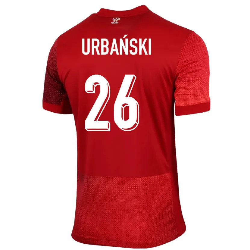 Danxen Herren Polen Kacper Urbanski #26 Rot Auswärtstrikot Trikot 24-26 T-Shirt Schweiz