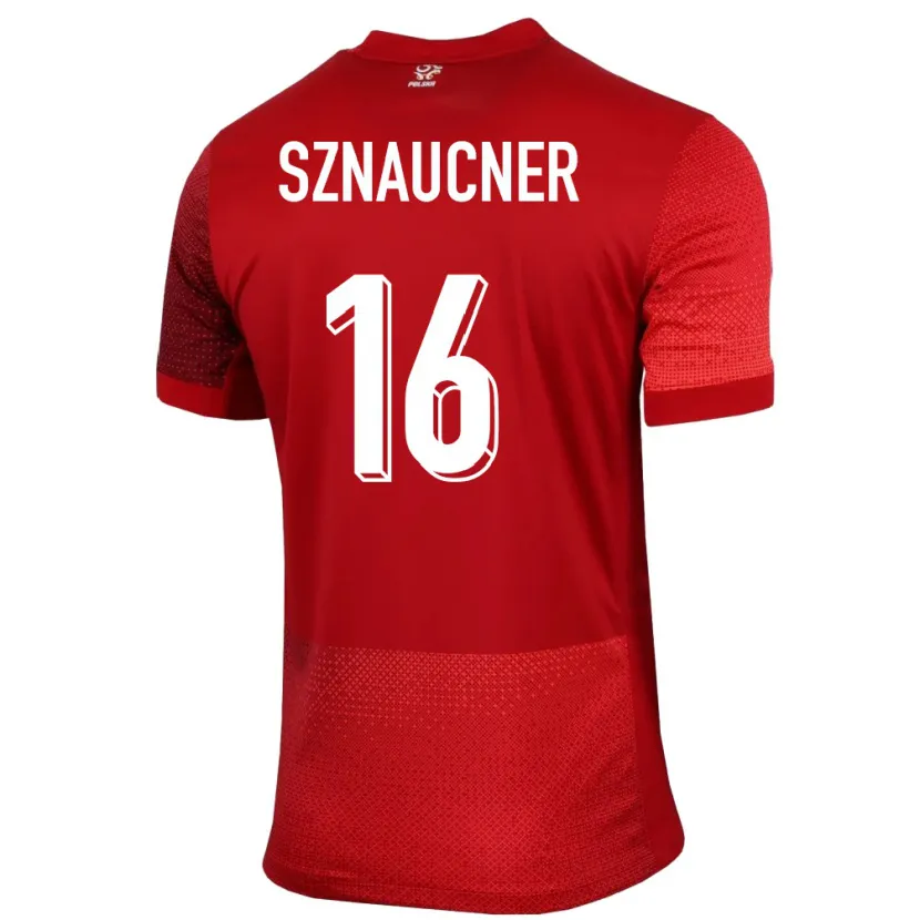 Danxen Herren Polen Maksymilian Sznaucner #16 Rot Auswärtstrikot Trikot 24-26 T-Shirt Schweiz