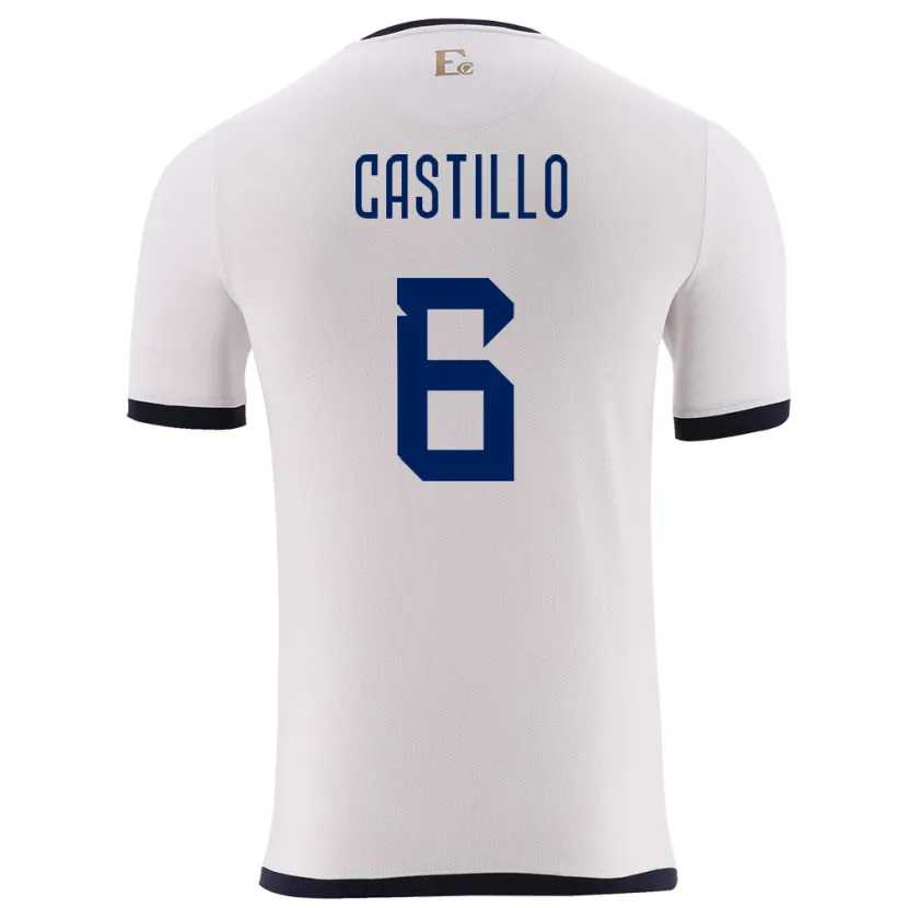 Danxen Herren Ecuador Byron Castillo #6 Weiß Auswärtstrikot Trikot 24-26 T-Shirt Schweiz