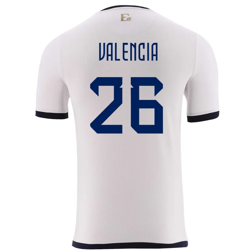 Danxen Herren Ecuador Anthony Valencia #26 Weiß Auswärtstrikot Trikot 24-26 T-Shirt Schweiz
