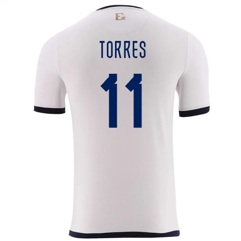 Danxen Herren Ecuador Ambar Torres #11 Weiß Auswärtstrikot Trikot 24-26 T-Shirt Schweiz