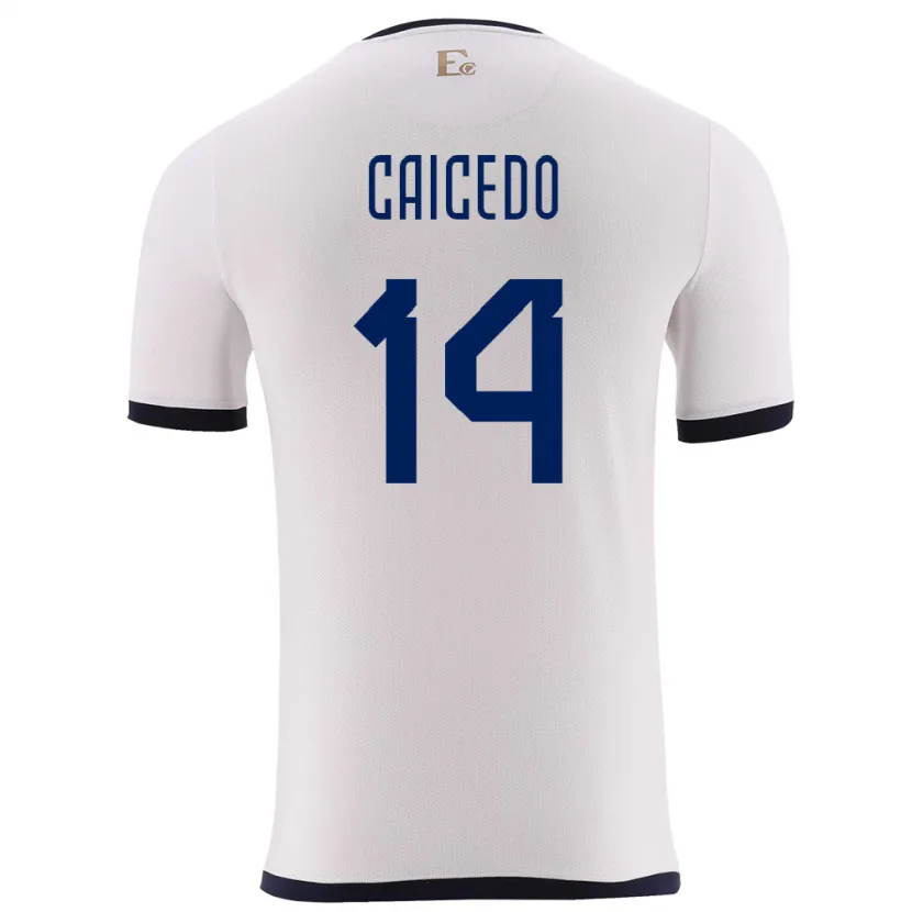 Danxen Herren Ecuador Carina Caicedo #14 Weiß Auswärtstrikot Trikot 24-26 T-Shirt Schweiz