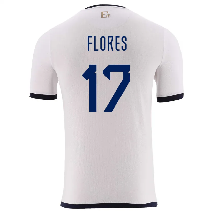 Danxen Herren Ecuador Karen Flores #17 Weiß Auswärtstrikot Trikot 24-26 T-Shirt Schweiz
