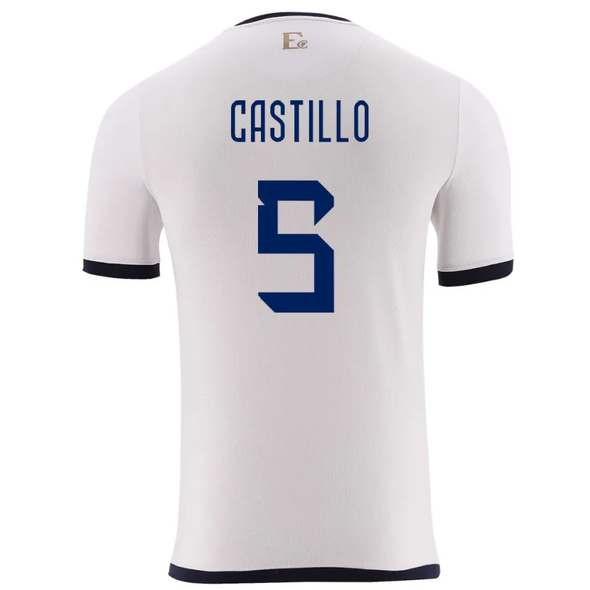 Danxen Herren Ecuador Denil Castillo #5 Weiß Auswärtstrikot Trikot 24-26 T-Shirt Schweiz