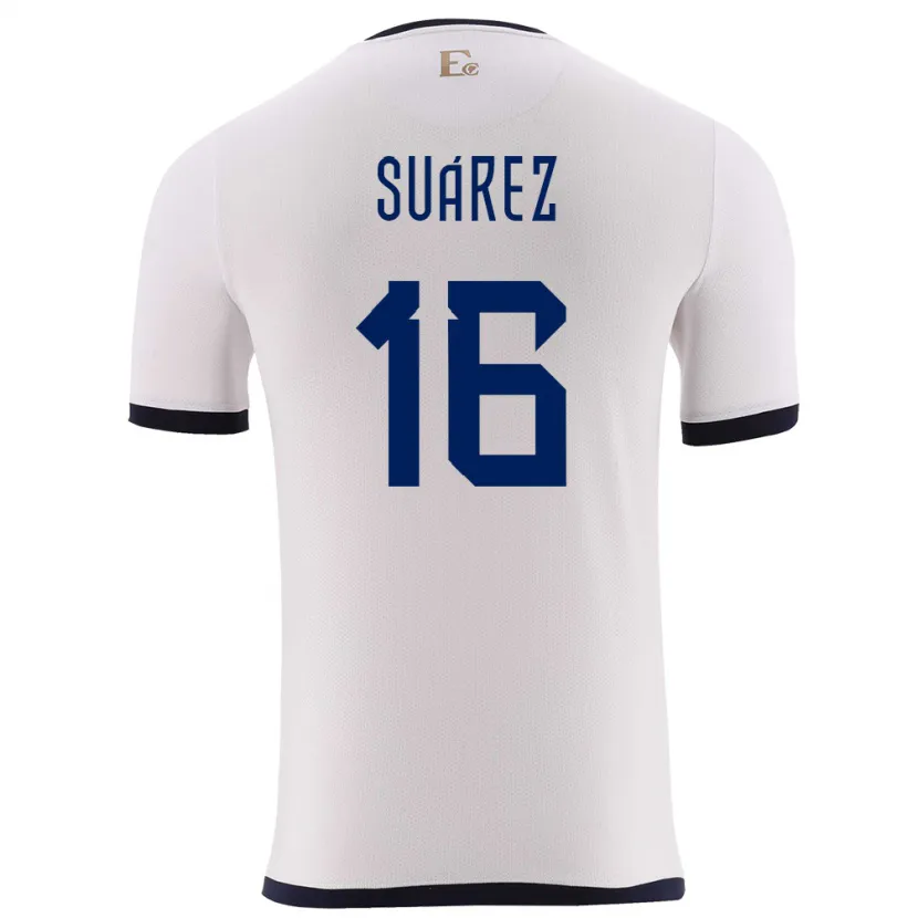 Danxen Herren Ecuador Ariel Suarez #16 Weiß Auswärtstrikot Trikot 24-26 T-Shirt Schweiz
