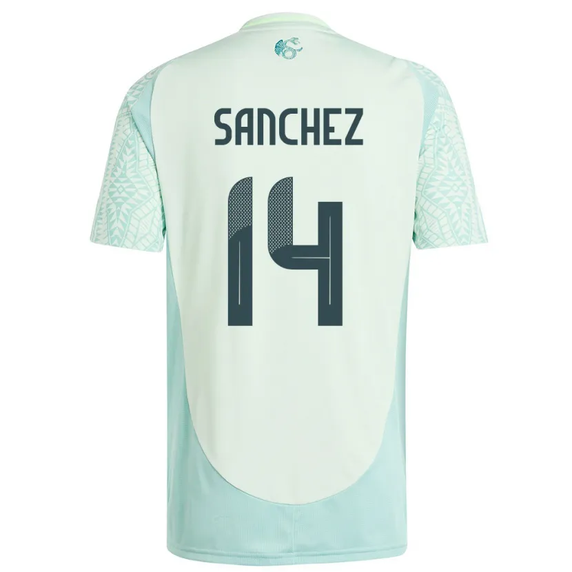 Danxen Herren Mexiko Erick Sanchez #14 Leinengrün Auswärtstrikot Trikot 24-26 T-Shirt Schweiz