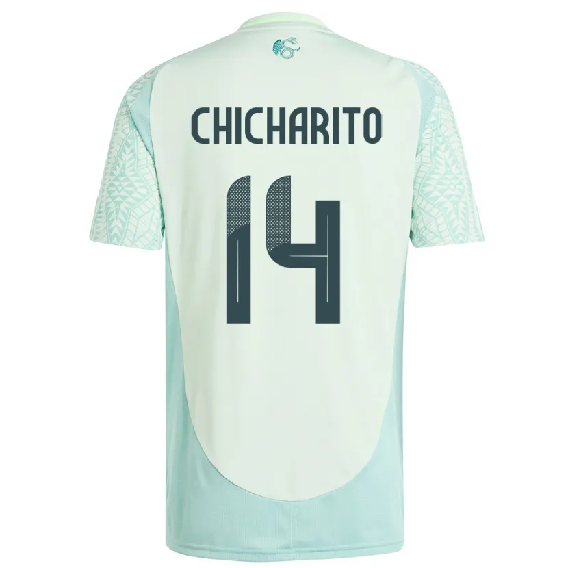 Danxen Herren Mexiko Chicharito #14 Leinengrün Auswärtstrikot Trikot 24-26 T-Shirt Schweiz