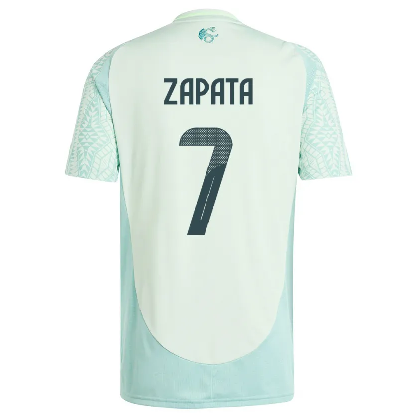 Danxen Herren Mexiko Angel Zapata #7 Leinengrün Auswärtstrikot Trikot 24-26 T-Shirt Schweiz