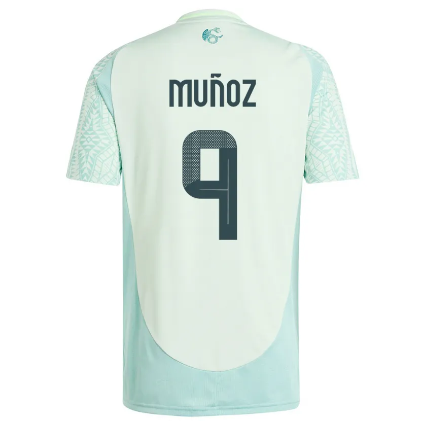 Danxen Herren Mexiko Santiago Munoz #9 Leinengrün Auswärtstrikot Trikot 24-26 T-Shirt Schweiz