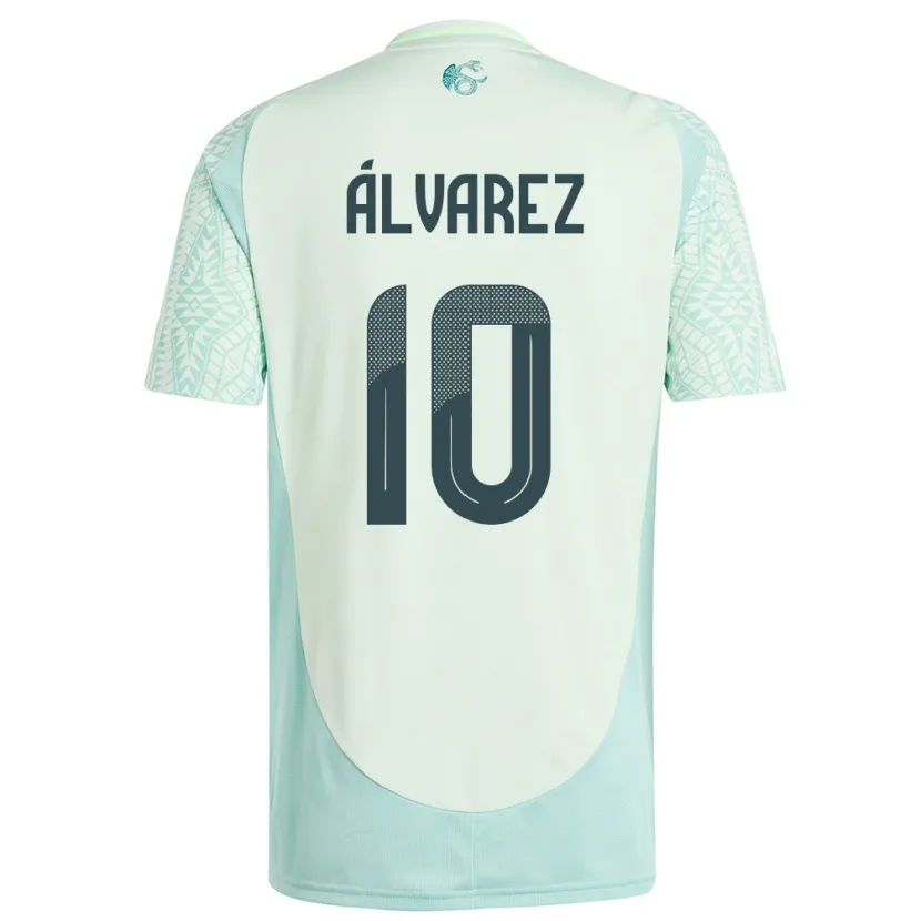 Danxen Herren Mexiko Efrain Alvarez #10 Leinengrün Auswärtstrikot Trikot 24-26 T-Shirt Schweiz