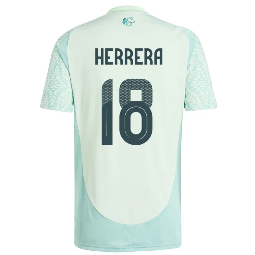 Danxen Herren Mexiko Ozziel Herrera #18 Leinengrün Auswärtstrikot Trikot 24-26 T-Shirt Schweiz