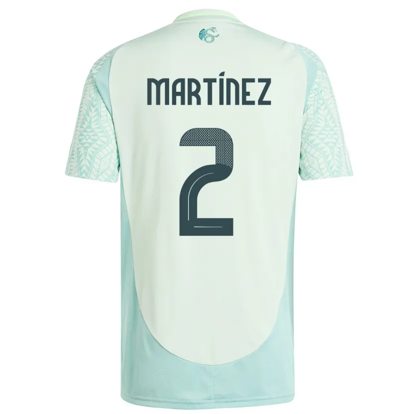 Danxen Herren Mexiko Emilio Martinez #2 Leinengrün Auswärtstrikot Trikot 24-26 T-Shirt Schweiz