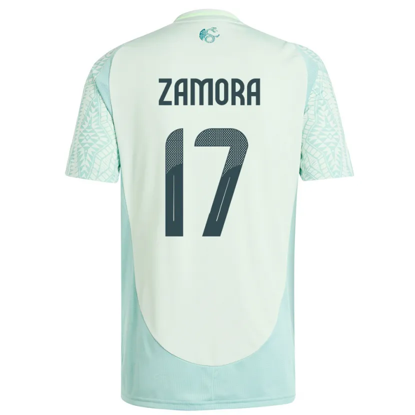 Danxen Herren Mexiko Saul Zamora #17 Leinengrün Auswärtstrikot Trikot 24-26 T-Shirt Schweiz
