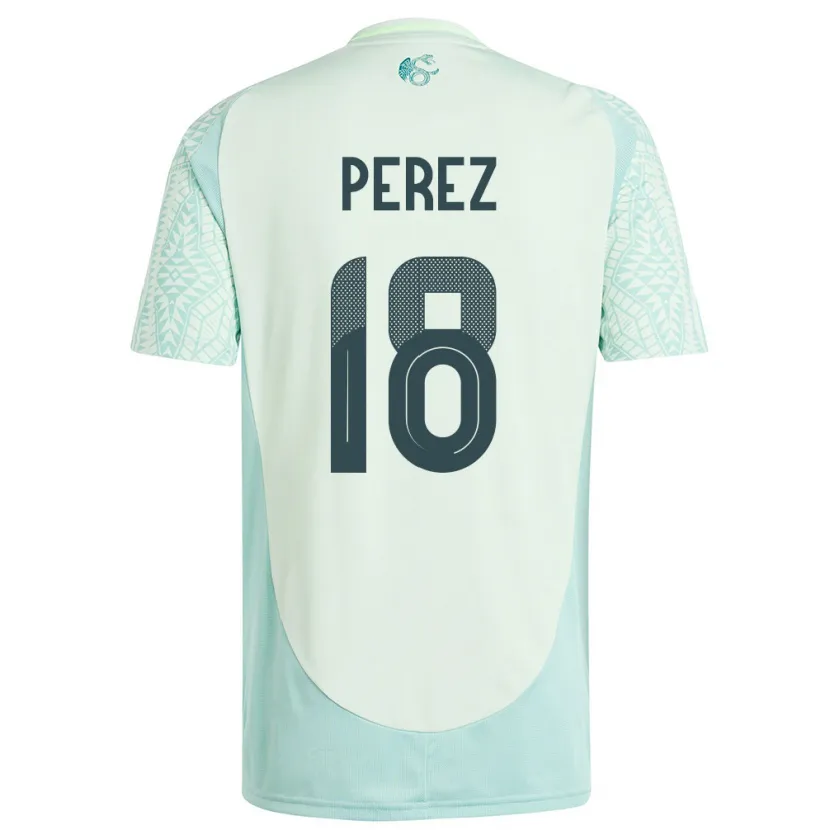 Danxen Herren Mexiko Jonathan Perez #18 Leinengrün Auswärtstrikot Trikot 24-26 T-Shirt Schweiz