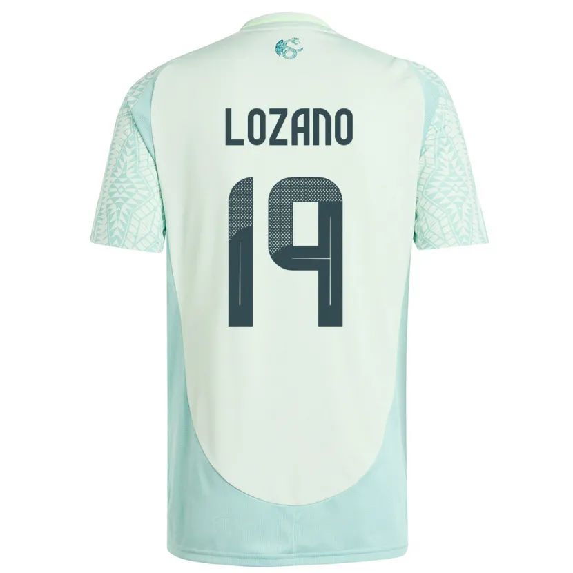 Danxen Herren Mexiko Esteban Lozano #19 Leinengrün Auswärtstrikot Trikot 24-26 T-Shirt Schweiz