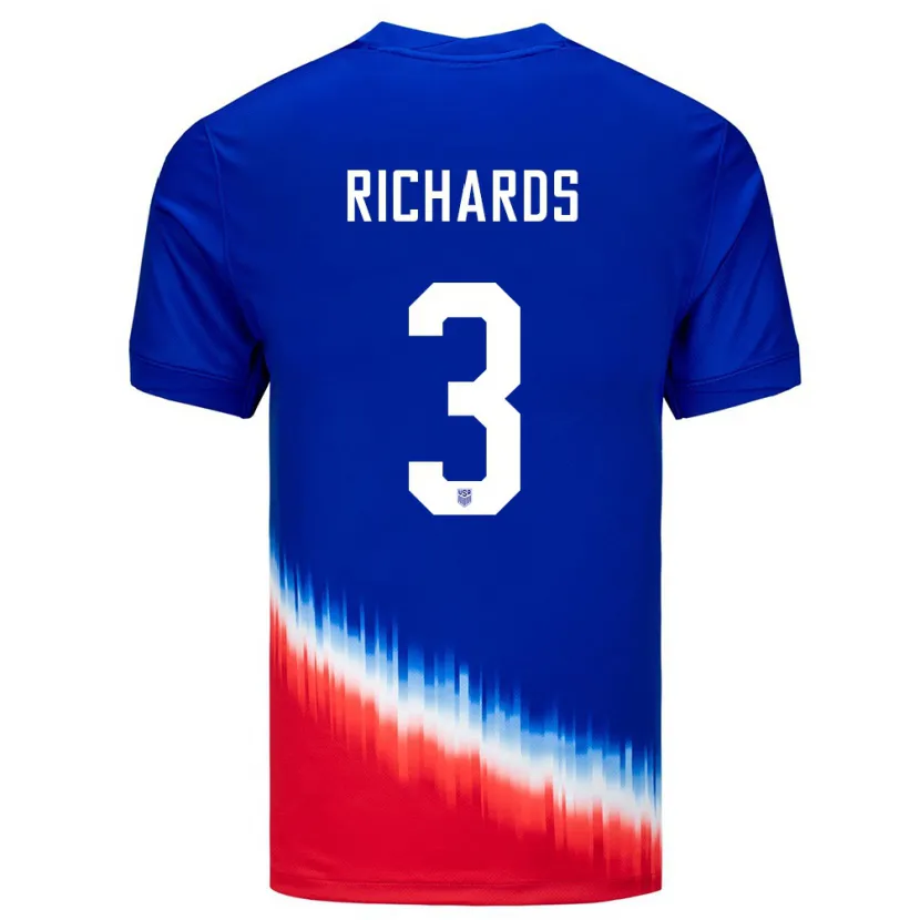 Danxen Herren Vereinigte Staaten Chris Richards #3 Blau Auswärtstrikot Trikot 24-26 T-Shirt Schweiz