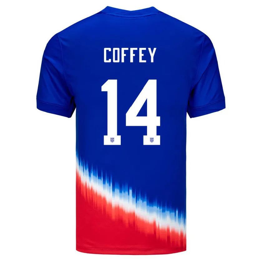Danxen Herren Vereinigte Staaten Sam Coffey #14 Blau Auswärtstrikot Trikot 24-26 T-Shirt Schweiz