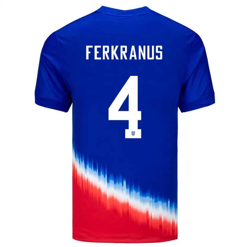 Danxen Herren Vereinigte Staaten Marcus Ferkranus #4 Blau Auswärtstrikot Trikot 24-26 T-Shirt Schweiz
