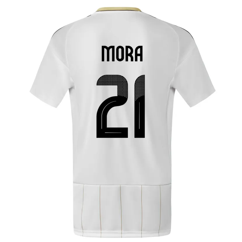 Danxen Herren Costa Rica Carlos Mora #21 Weiß Auswärtstrikot Trikot 24-26 T-Shirt Schweiz