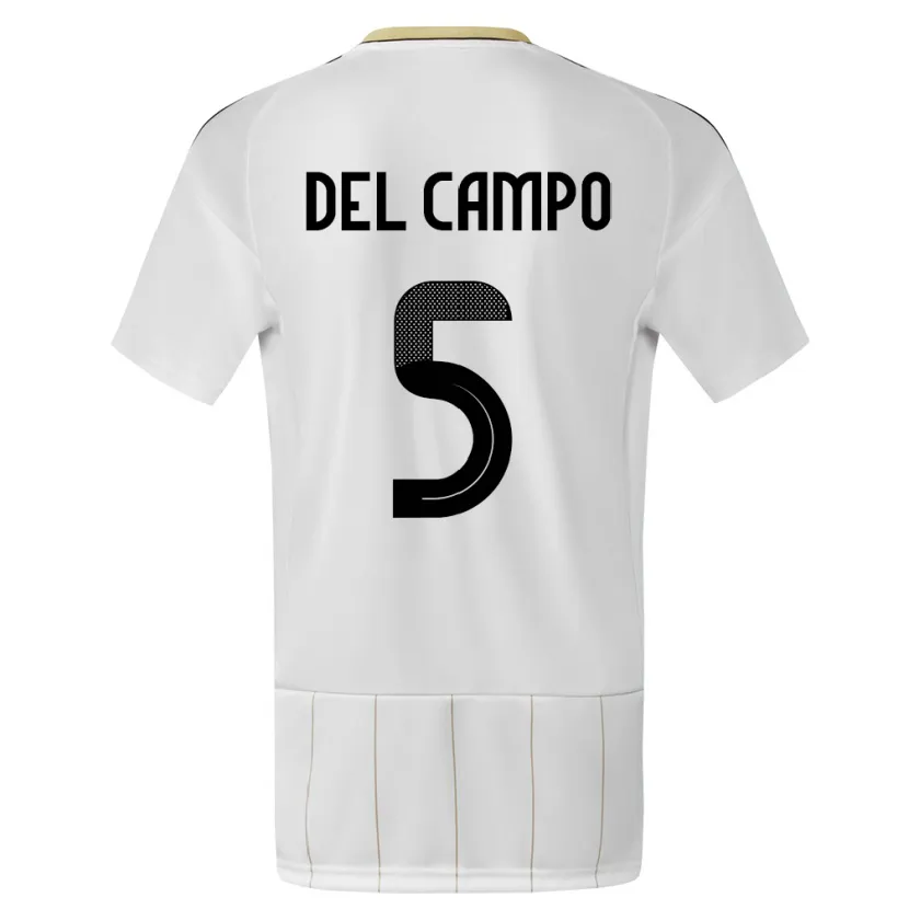 Danxen Herren Costa Rica Valeria Del Campo #5 Weiß Auswärtstrikot Trikot 24-26 T-Shirt Schweiz