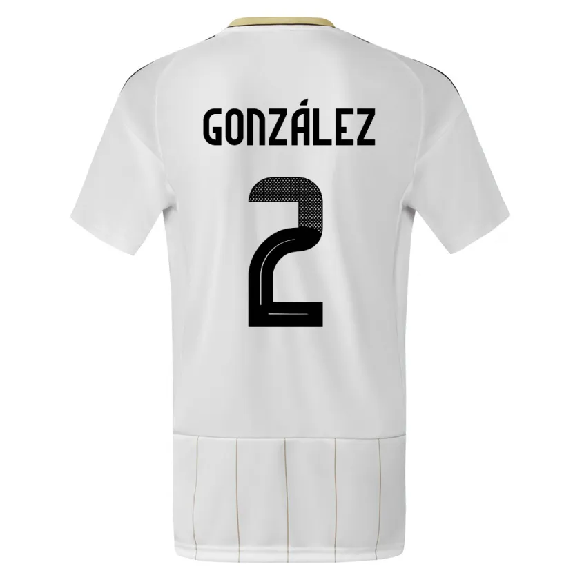 Danxen Herren Costa Rica Julian Gonzalez #2 Weiß Auswärtstrikot Trikot 24-26 T-Shirt Schweiz
