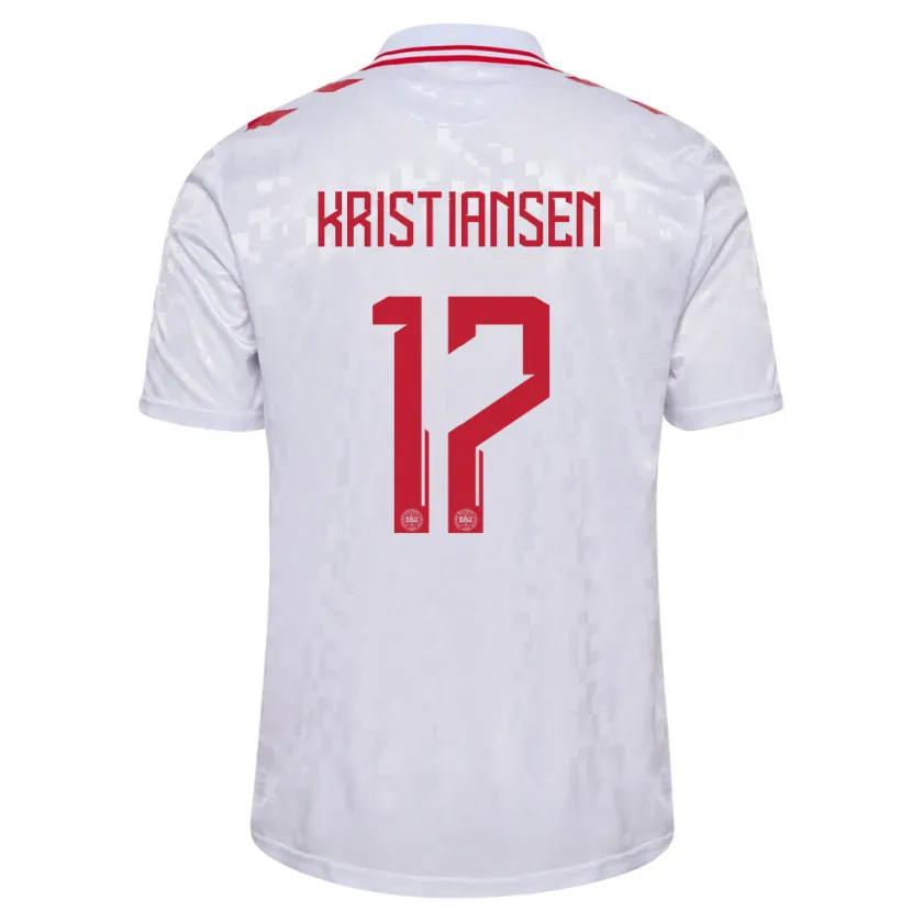 Danxen Herren Dänemark Victor Kristiansen #17 Weiß Auswärtstrikot Trikot 24-26 T-Shirt Schweiz