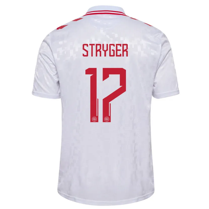 Danxen Herren Dänemark Jens Stryger Larsen #17 Weiß Auswärtstrikot Trikot 24-26 T-Shirt Schweiz