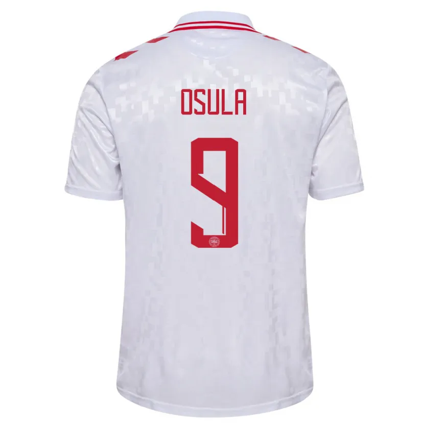 Danxen Herren Dänemark William Osula #9 Weiß Auswärtstrikot Trikot 24-26 T-Shirt Schweiz