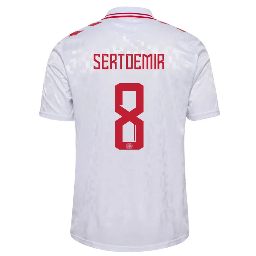 Danxen Herren Dänemark Zidan Sertdemir #8 Weiß Auswärtstrikot Trikot 24-26 T-Shirt Schweiz