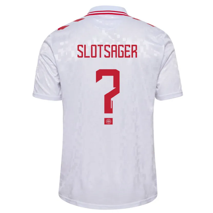 Danxen Herren Dänemark Tobias Slotsager #0 Weiß Auswärtstrikot Trikot 24-26 T-Shirt Schweiz
